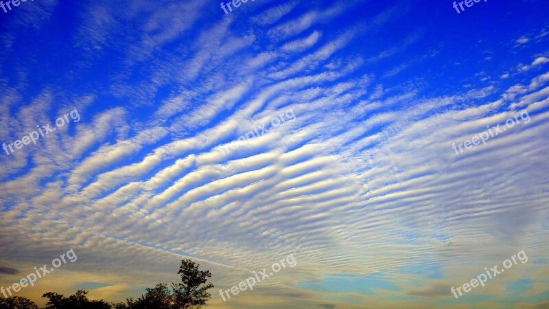 Sky Cloud Blue Sunset Evening