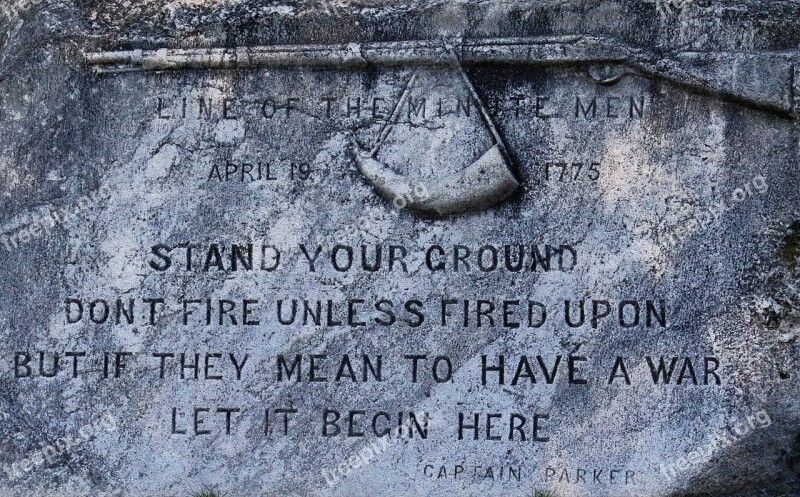 Memorial Plaque Lexington Massachusetts Park Battlefield