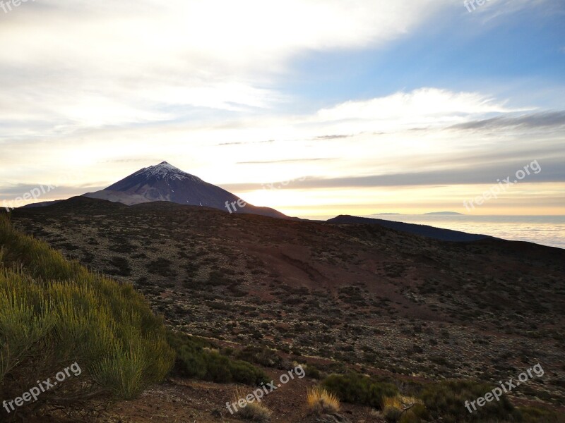 Teide Tenerife Sunset Landscape Nature