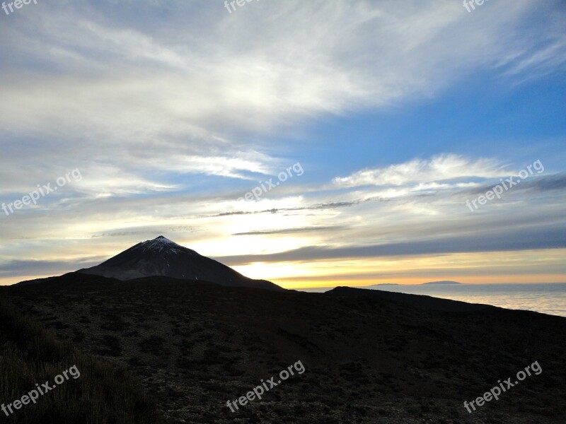 Teide Tenerife Sunset Landscape Spain