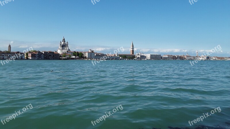 Venice Sea Blue Sky Skyline View