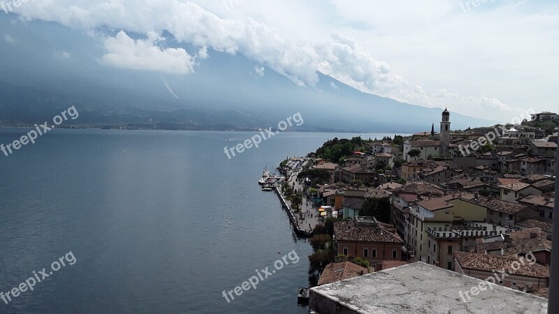 Garda Limone Clouds Sky Lake