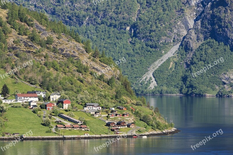 Norway Geiranger Fjord Water Landscape