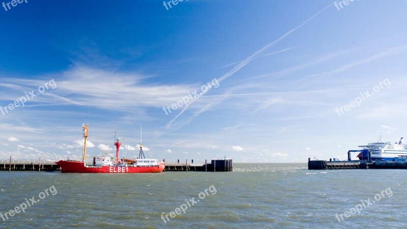 Cuxhaven North Sea Port Sea Sky