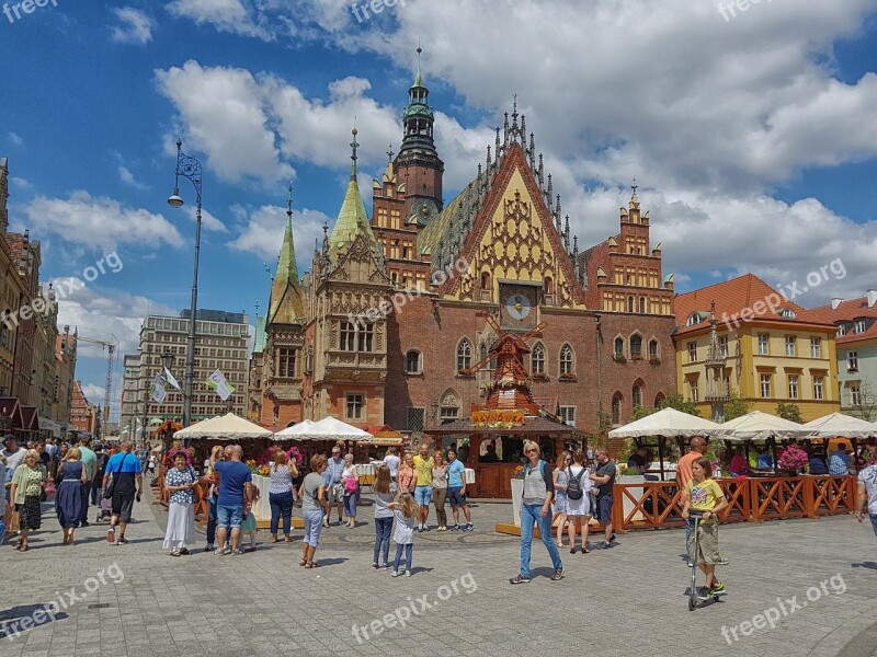 Wrocław The Market The Town Hall View Architecture