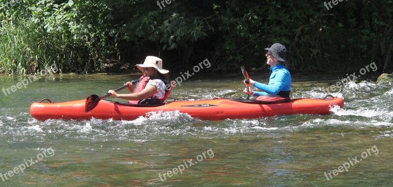 Kayak Paddle Kayaked Water Sports River