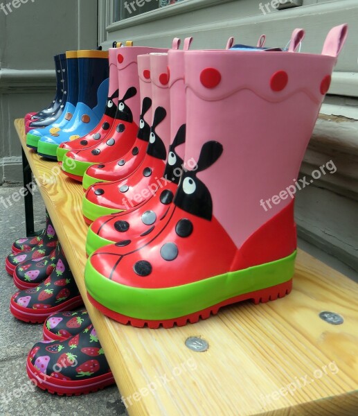 Boots Colorful In A Row Shoes Color