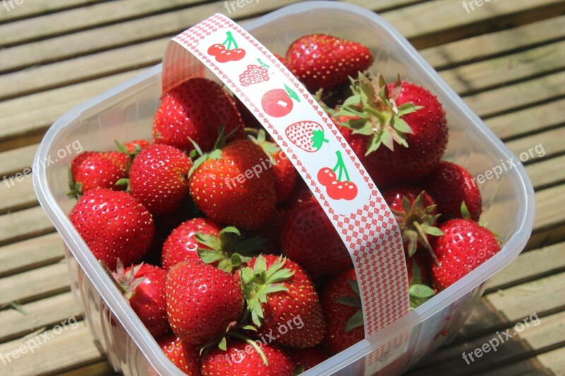 Strawberry Punnet Fruit Food Red