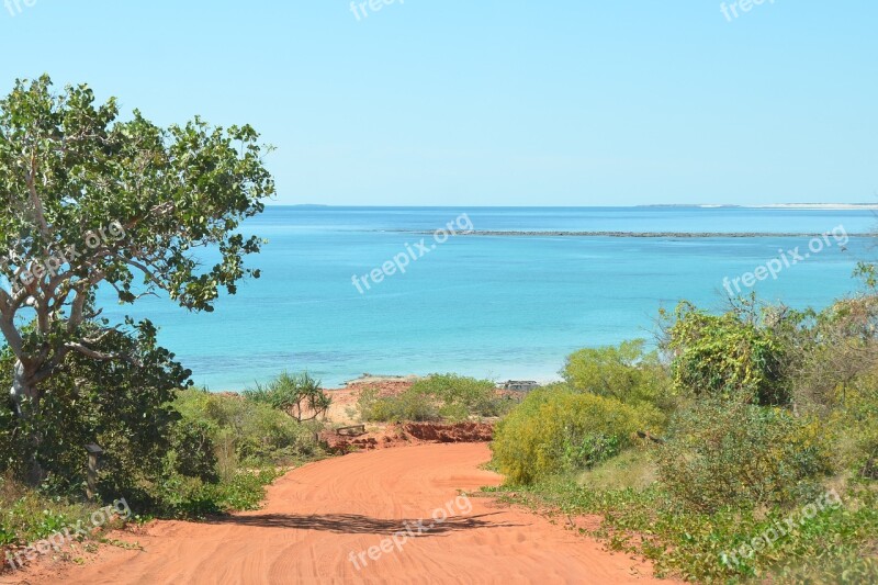 Red Sand Ocean Scenic Cape Leveque Landscape