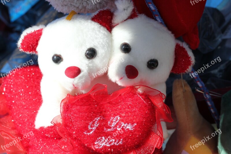 Teddy Bears Together In Love Cute Nice