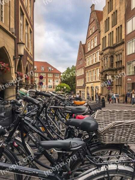 City ​​münster Bicycles Cycling City Principal Market Free Photos