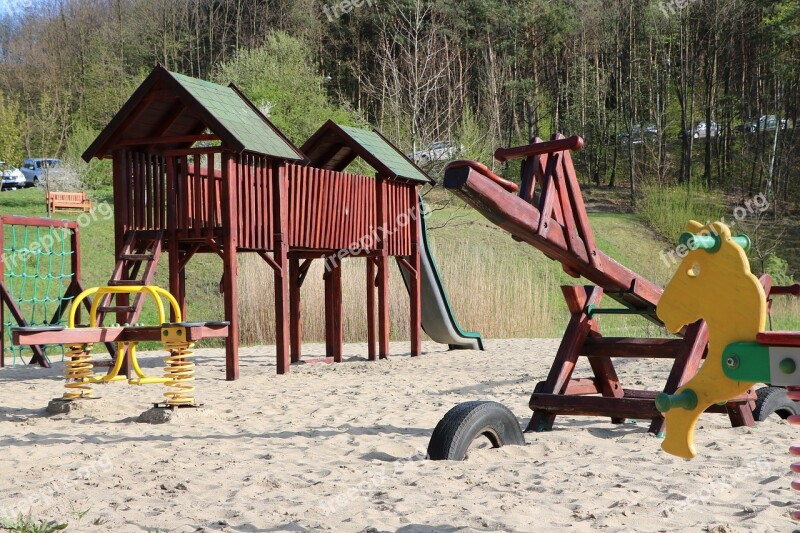 Children's Playground Swing Jungle Gym Sand Free Photos