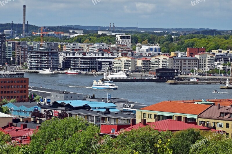 Gothenburg Overlooking The Harbour Boat Big City Free Photos