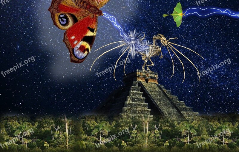 Fantasy Science Fiction Mayan Galaxy Universe