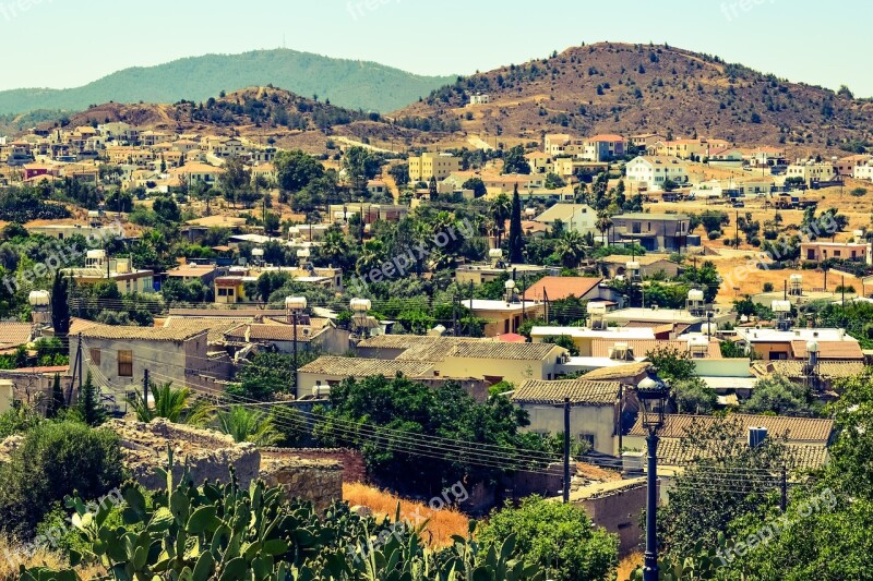 Cyprus Ayia Varvara Village View Landscape