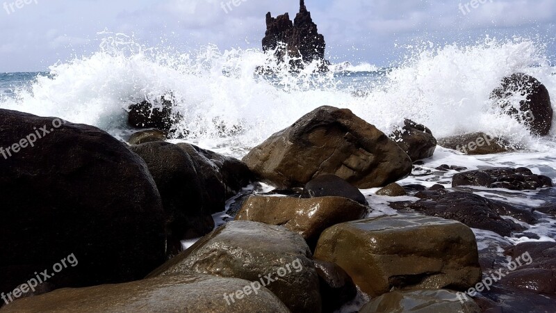 Sea Wave Water Stone Beach Bay