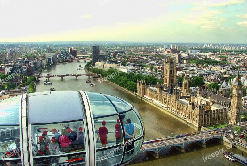 London Eye Westminster Thames England