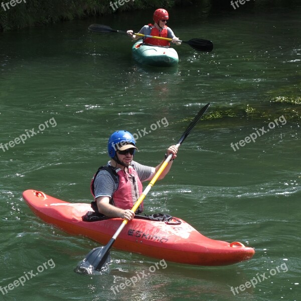 Kayak Paddle Kayaked Water Sports River