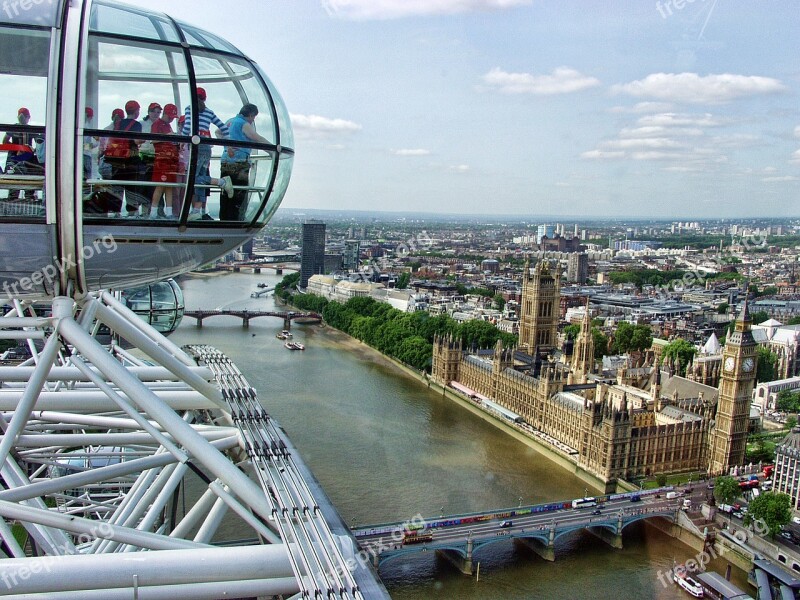 London Eye Westminster Thames England