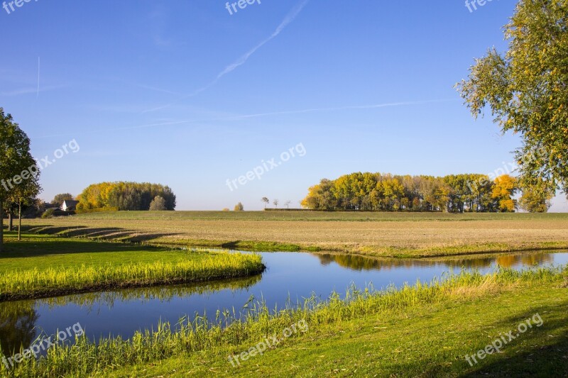 Nature Green Ditch Village Landscape