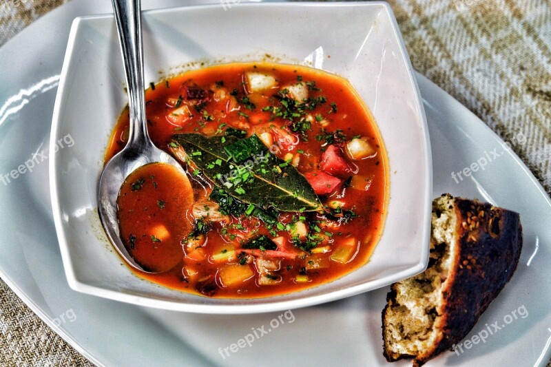 Vegetable Soup Corn Bread Hdr Vegetable Bread