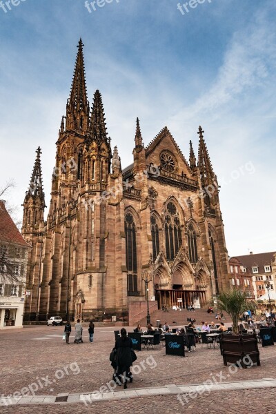 Cathedral Mühlhausen Alsace France Architecture