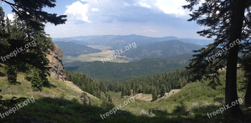 Overlook Forest Landscape Mountain Scenic