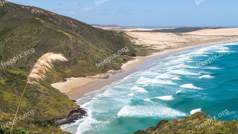 Cape Reinga New Zealand Nz Sea Waves