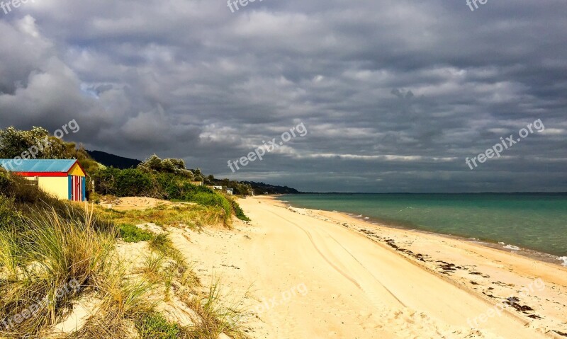 Clouds Sand Beach Bay Beach Port Phillip Bay