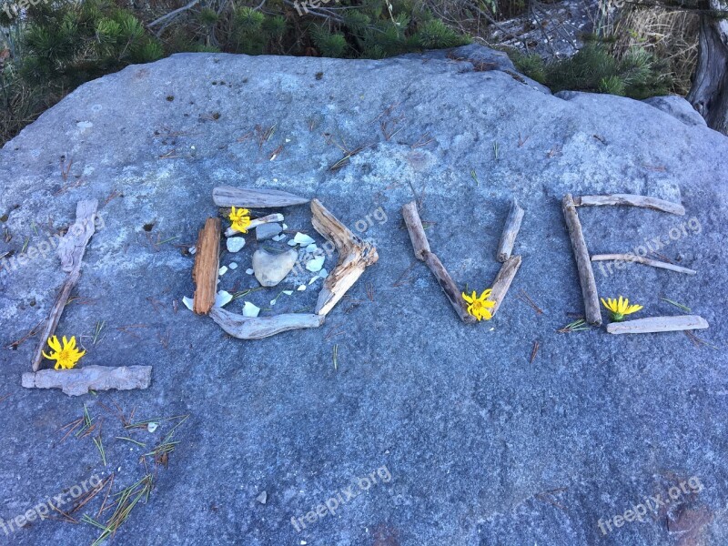 Love Boulder Nature Summer Stone