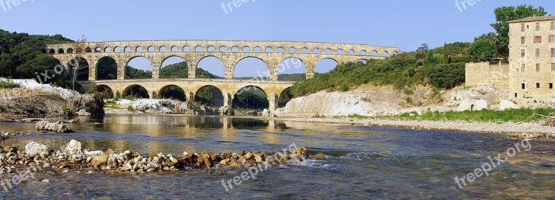 Pont Du Gard Bridge France Roman Ancient