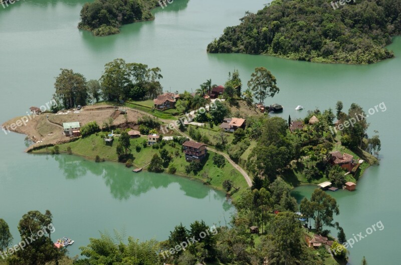 Colombia Guatape Lake Reservoir Islands