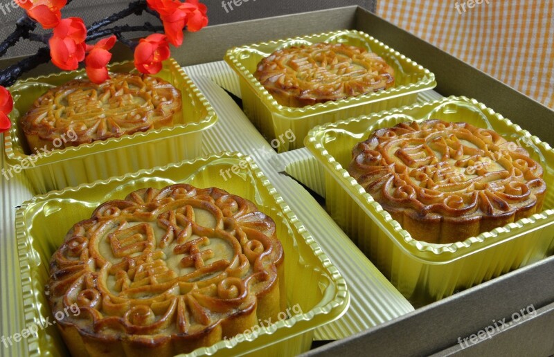 Mooncake Mooncakes Lotus Filling Pastry Sweets