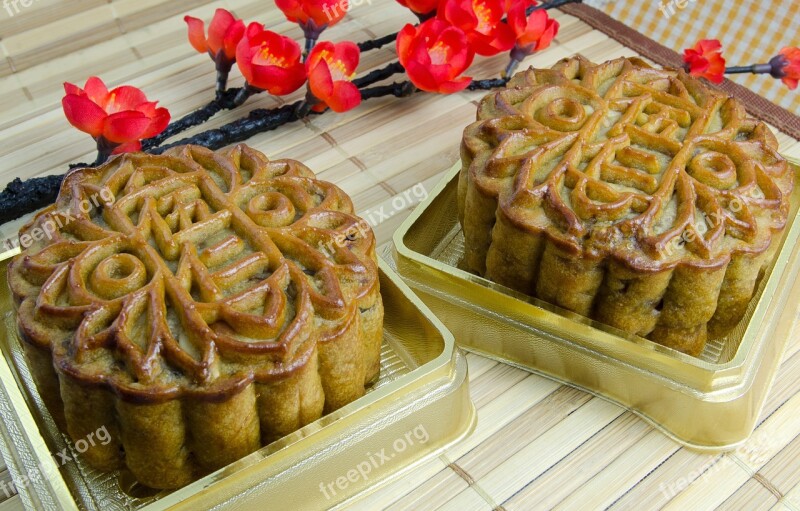 Mooncake Mooncakes Lotus Filling Pastry Sweets