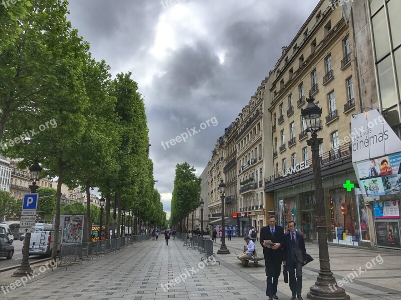 Champs Elysees Paris France Landmark Urban