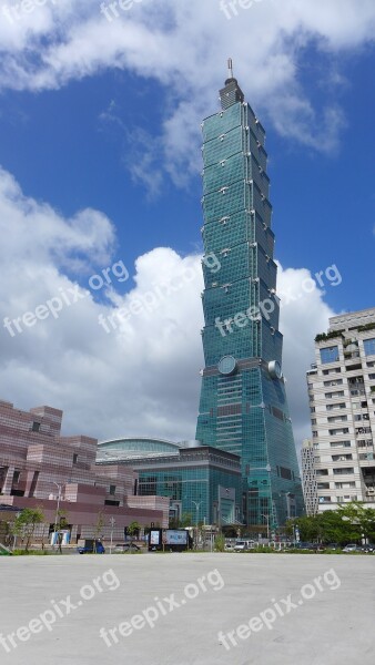 Taipei 101 City Tower Sunny Days Free Photos