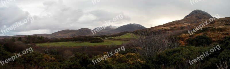 Panorama Landscape Ireland Nature Green