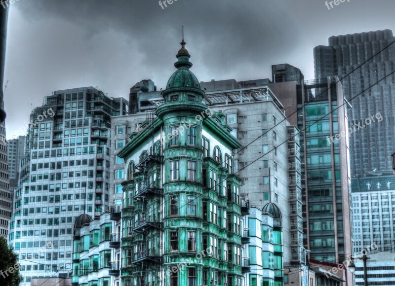 San Francisco Restaurant Editorial Building Green