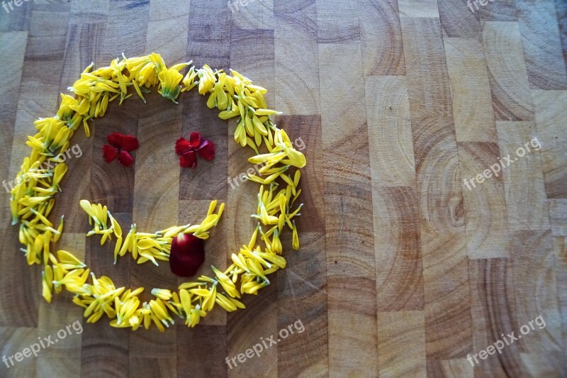 Smiley Face Board Wood Flower