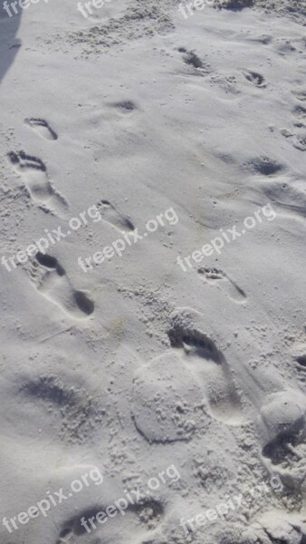 Footprints Sand Beach Ocean Footstep