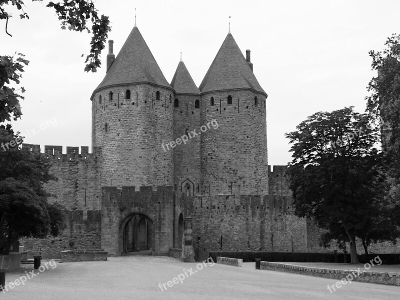 Carcassonne France Medieval City Porte Narbonnaise Entry