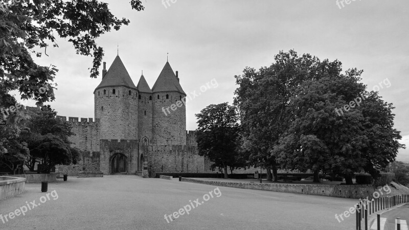 Carcassonne France Medieval City Porte Narbonnaise Entry