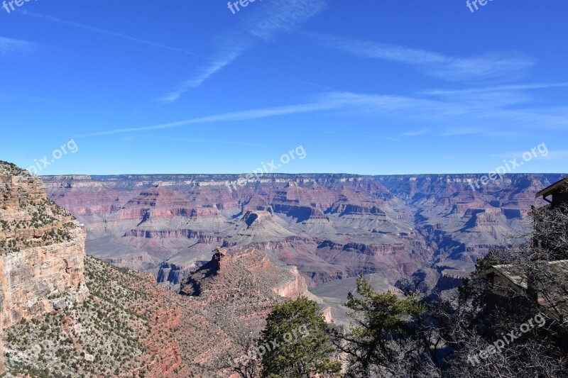 Mountain Grand Canyon Usa Tourist Site Mirador