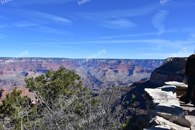 Mountain Grand Canyon Usa Tourist Site Mirador