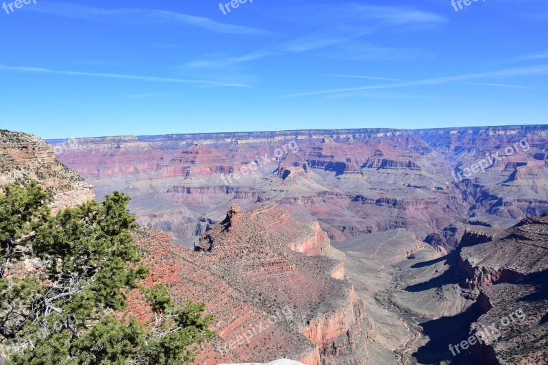 Mountain Grand Canyon Usa Tourist Site Mirador