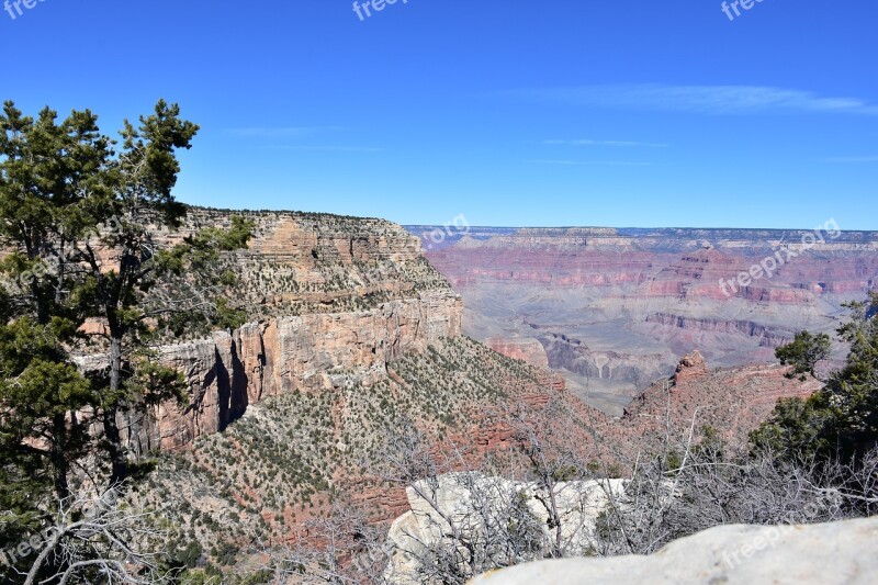 Mountain Grand Canyon Usa Tourist Site Mirador