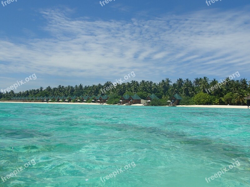 Island Beach Villas Maldives Sea Turquoise