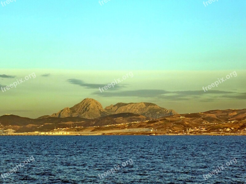 Gibraltar Strait Mountains Cliff Rock