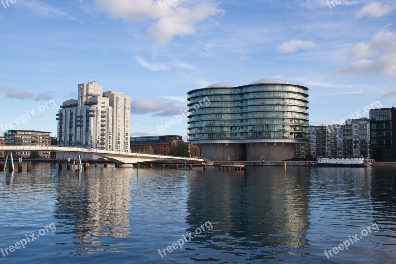 Reflections Harbour Copenhagen Building Danish