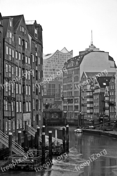 Hamburg Harbour Cruise Monochrome Vintage Bad Weather Photography